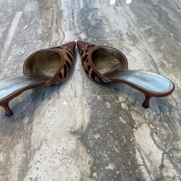AUTHENTIC DOLCE GABBANA LEATHER LAOPARD MULES 38.5 - 8.5 - Picture 7 of 7